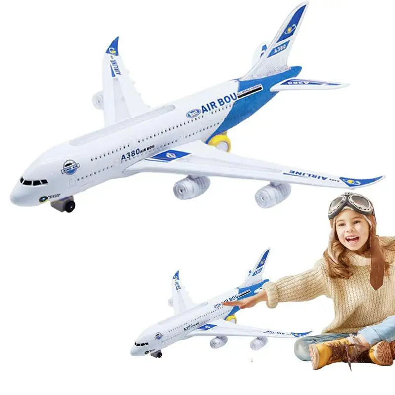 

Toy Stunt Plane LED Flashing Lights A380 Airplane Toys For Kids Battery Operated For Kids Boys Girls Toddler Travel 3-12 Year