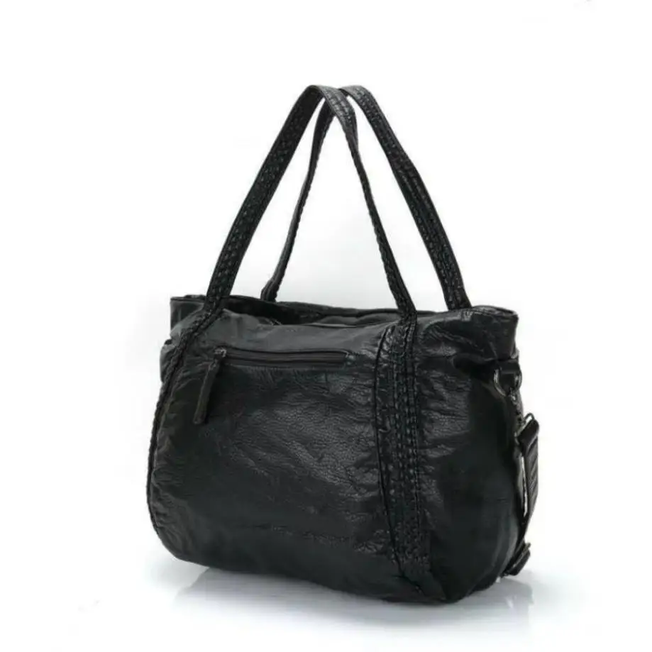 1 Pcs Spring/Summer New One Shoulder Large Bag Korean Version Washed Leather Women's Versatile Woven Handheldp