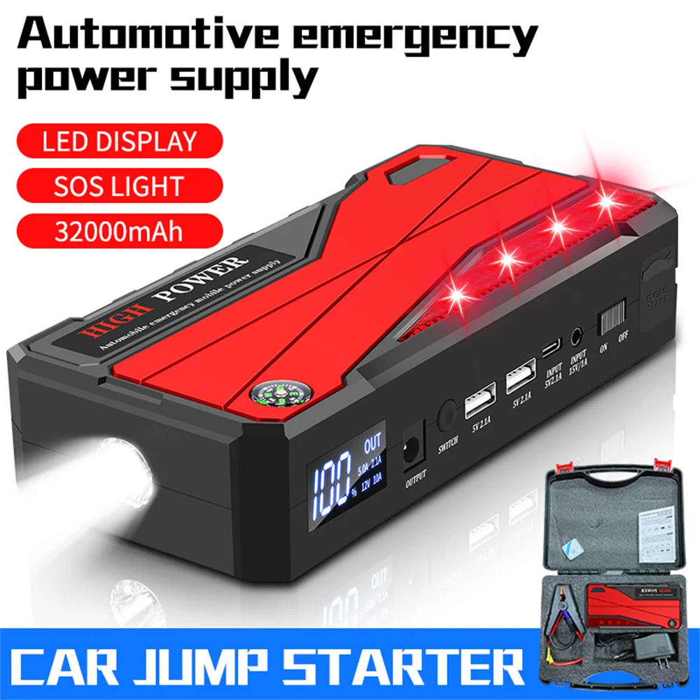 

1000A Automobile Start Power 32000mAh Jump Starter 12V High-power Diesel Gasoline Vehicle Emergency Starting Power Supply