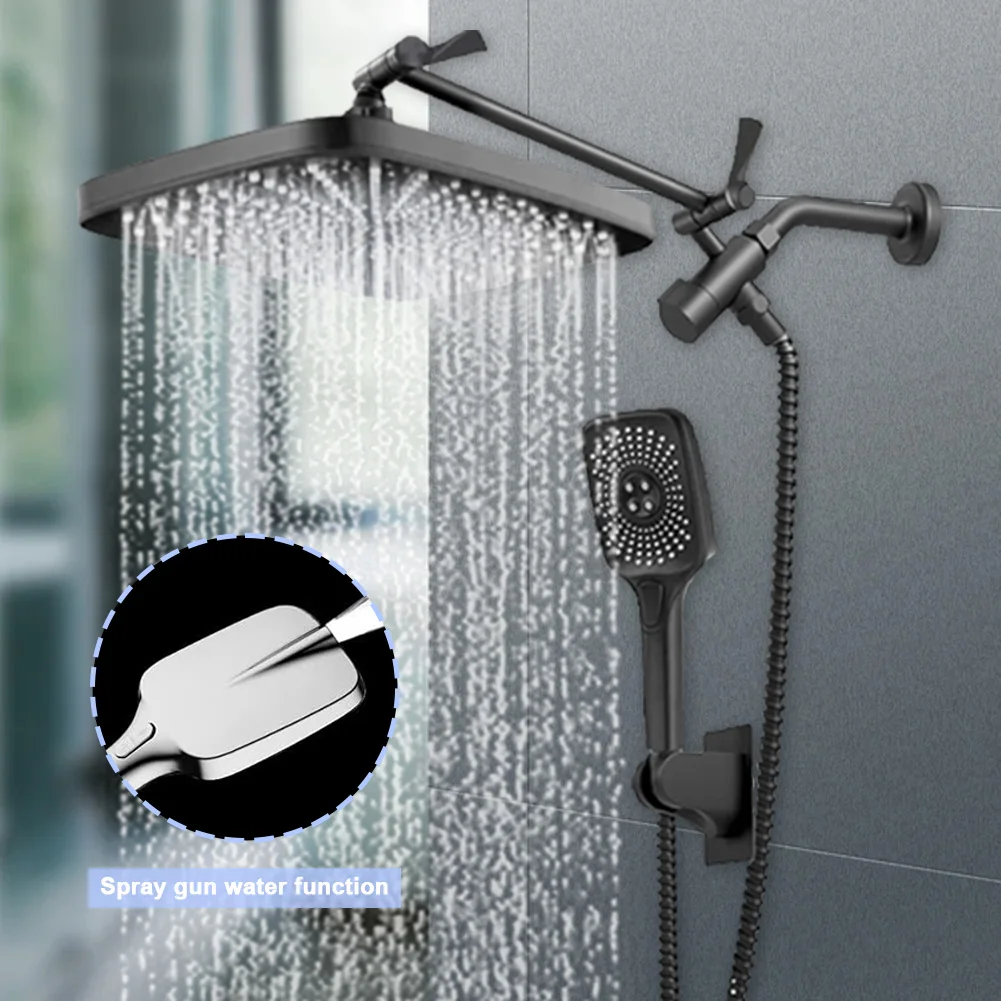 12 Inch Ceiling Rain Shower System Adjustable Hand Shower Head Shower Set with Extension Arm In Wall Shower System 2