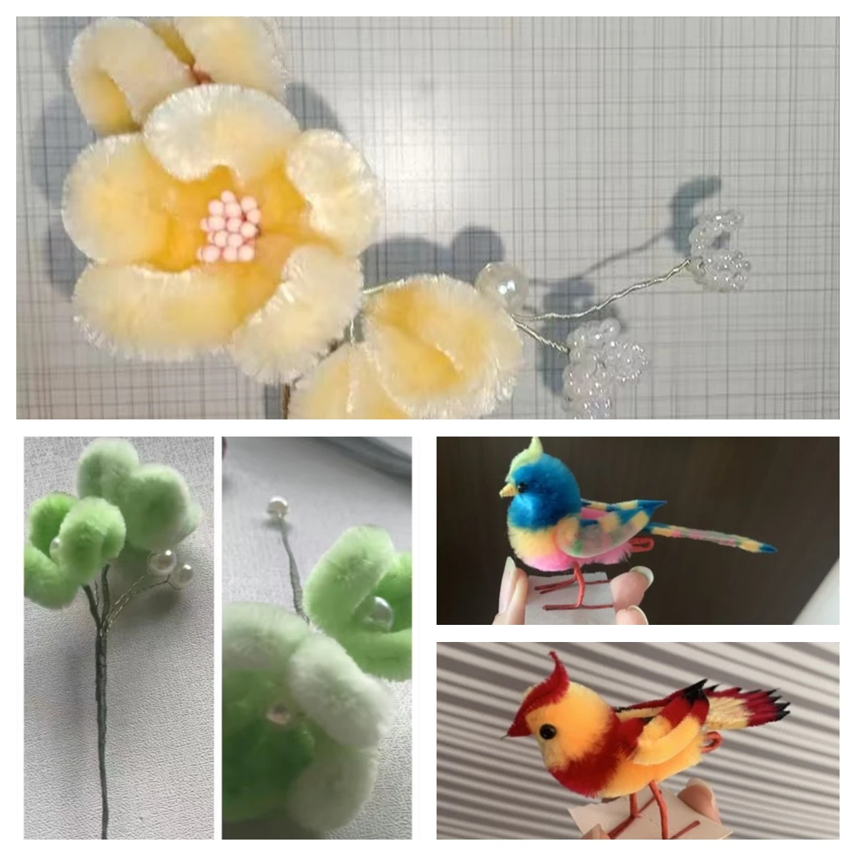 6AGradeQualityHandmadeSilkVelvetStripsCookedSilkVelvetFlowers