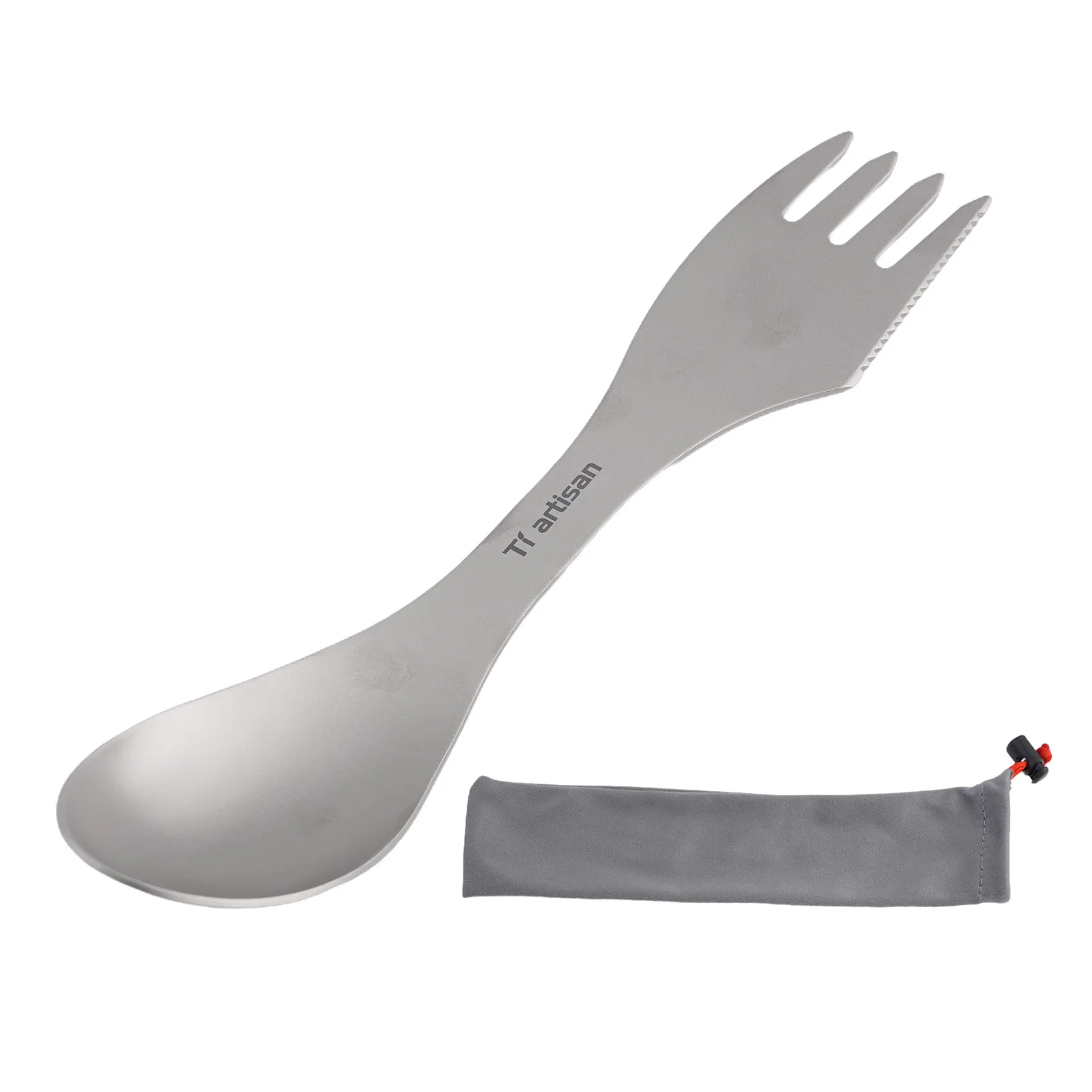 Camping Spork Cutter Edge Fork Lightweight Mesh Bag Outdoor Picnic Portable Practical Spoon Functional Versatile