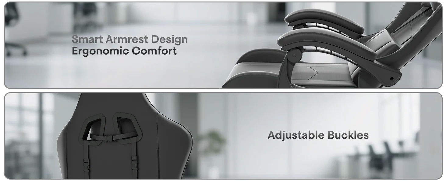 ergonomic gaming chair with footrset reclining