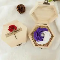 Fashion Gift Box Simple Portable Diy Hexagon Shaped Wood Jewelry Box High Quality Convenient Wedding Holder Jewelry Display New 2