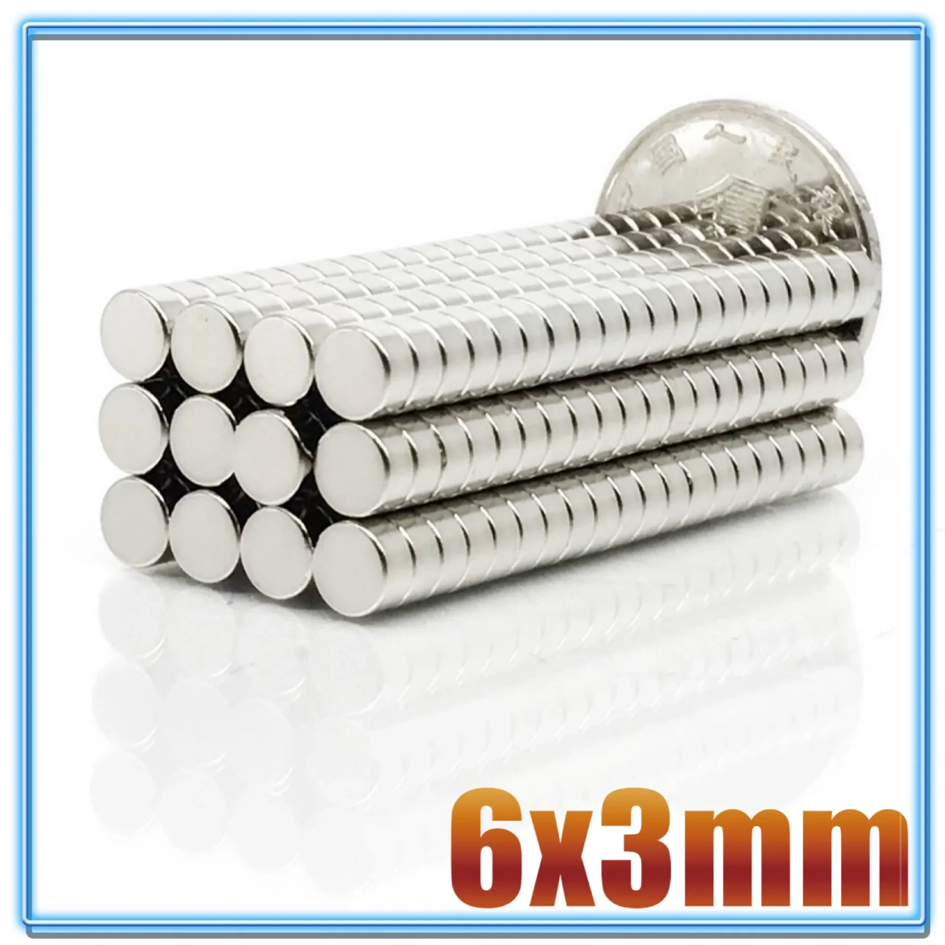 Неодимовый магнит NdFeB, мини-магнит, Круглый, 100 шт., 6x1 6x2 6x3 6x4 6x10 6x20 мм