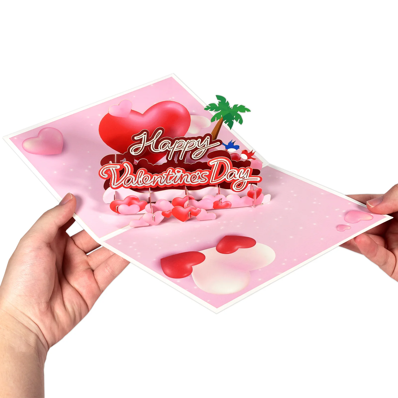 Biglietto Pop-Up D'Amore Per San Valentino Anniversario Moglie Marito Biglietti Di Auguri Romantici 3D