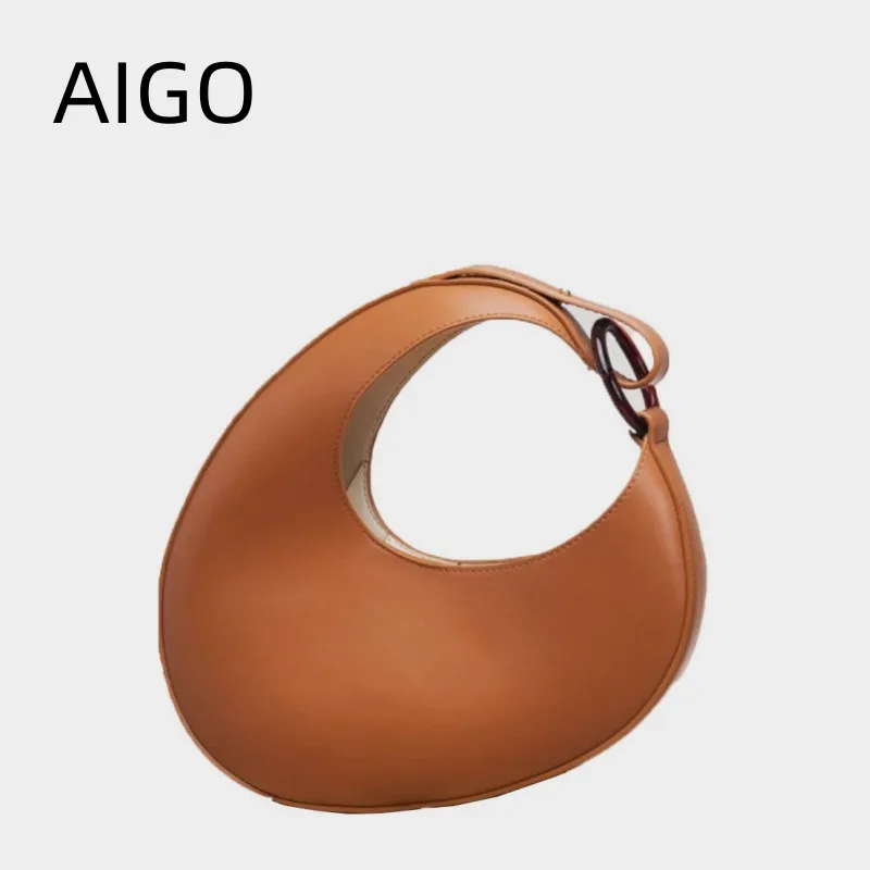 

AIGO Half Moon Designer Bags Luxury Bags For Women Handbags 2024 The New High Quality Personality Fashion Shoulder Bag Bolas