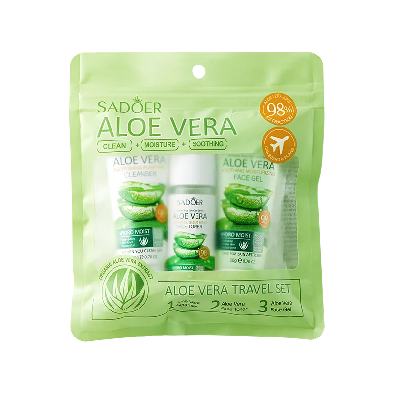 Facial Skin Care Set Moisturizing Facial Cleanser Refreshing Facial Cleanser firming Aloe Vera Face Gel Rejuvenate Skin Lighten - 4