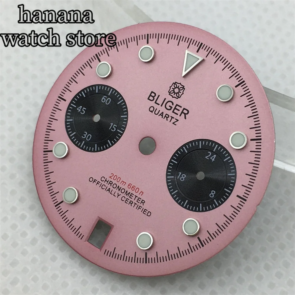 BLIGER VK64 30mm dial VK64 Quartz movement Green Luminous Panda