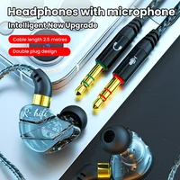 Dual 3.5mm Plug Wired Headphones Gaming Earphones For Desktop Computer Headset Gamer Microphone Listening In-Ear Earbuds For PC 1