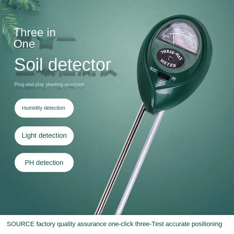 Soil Moisture Sensor Soil Tester 3 in1 Moisture Sunlight PH Meter Soil Water Acidity Humidity Light PH Test Garden Plants Flowers Moist Tester Testing Instrument