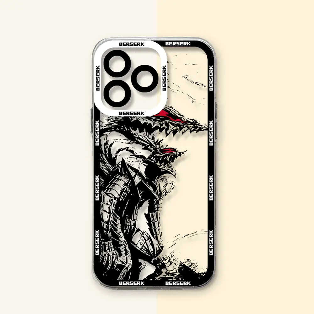 thumbnail image 1 of Funda de teléfono Berserk Guts para iPhone, carcasa transparente de Anime de sangre caliente para iPhone 16, 15, 14, 13, 12, 11, Mini Pro Max, X, XR, XSMax, 7, 8 Plus, SE20, nueva, 1 of 5