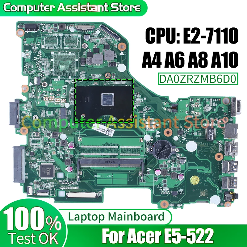 Материнская плата для ноутбука ACER E5-522 DA0ZRZMB6D0 NBMWK1100 NBMWL11002 NBMWL11001 E2-7110 A4 A6 A8 A10