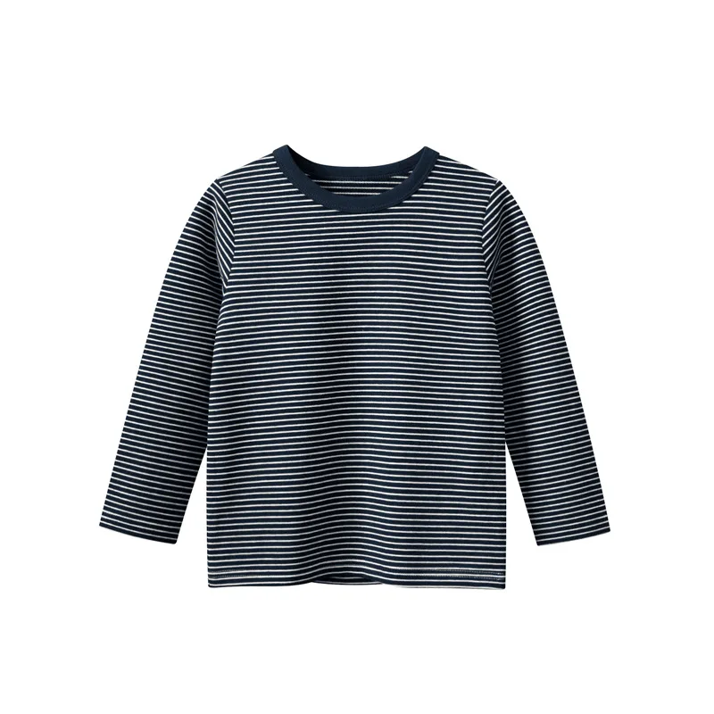 2Pcs Boys Striped T-Shirt Children Long-Sleeved Round Neck Blouse Spring New Tops Kids Cotton Bottoming Shirt Autumn Clothes