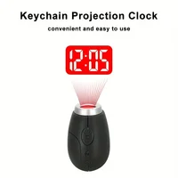 1pc Mini Portable Projection Clock Keychain with LED Digital Display Oval Plastic Alarm Clock 2