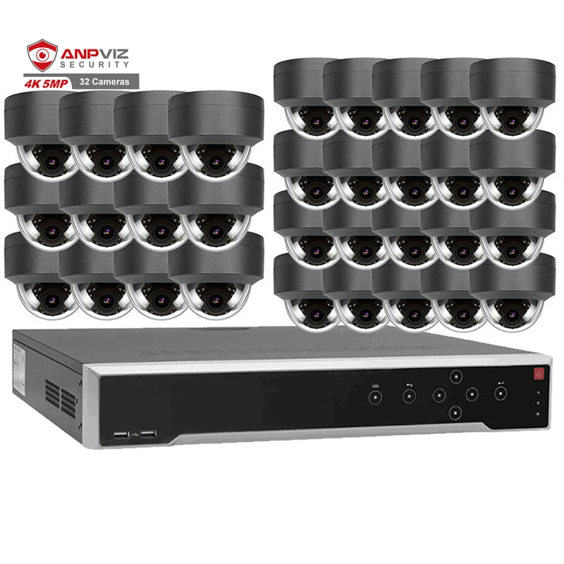 

Anpviz Security System 4K 8MP 32CH NVR H.265 32Pcs 5MP Dome IP Camera Cctv Surveillance System With Audio Built in Microphone