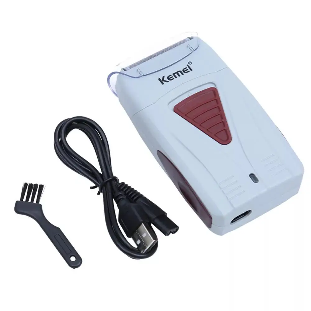 kemei KM-3382 Rechargeable cordless shaver for men twin blade reciprocating beard razor facecare greasy barber scissors 4
