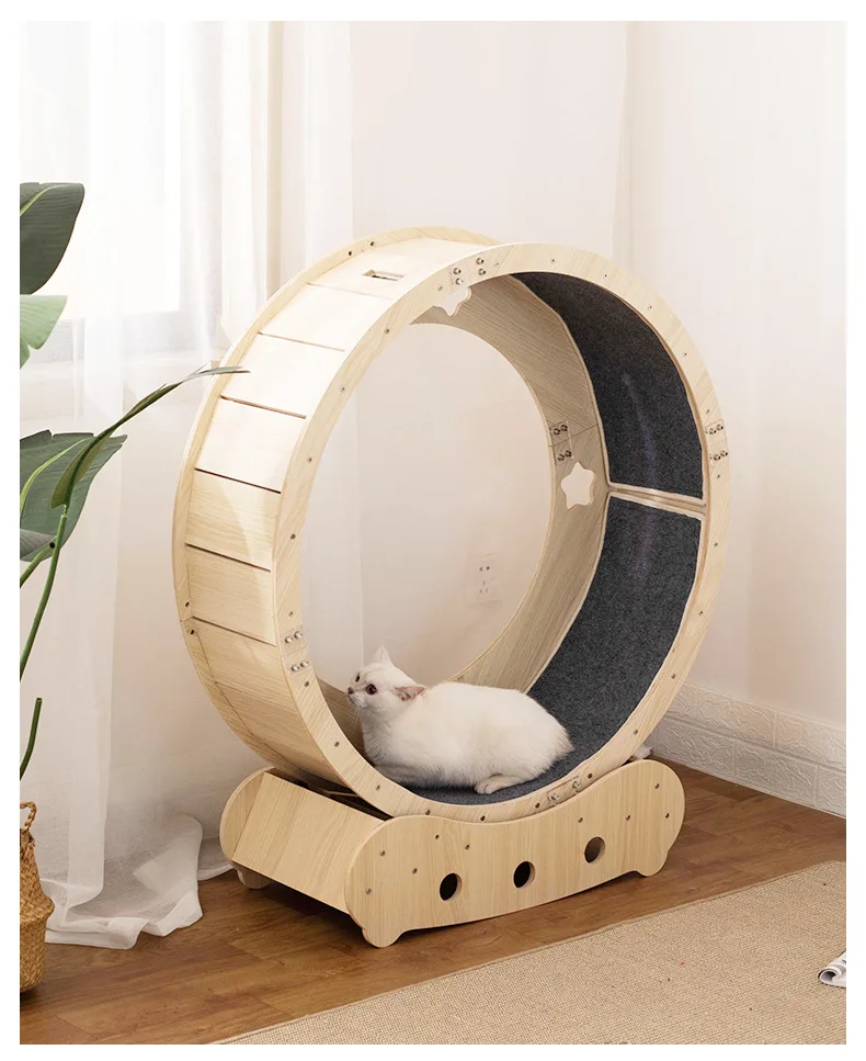 Manufacturer Wood Running Wheel Cat Treadmill