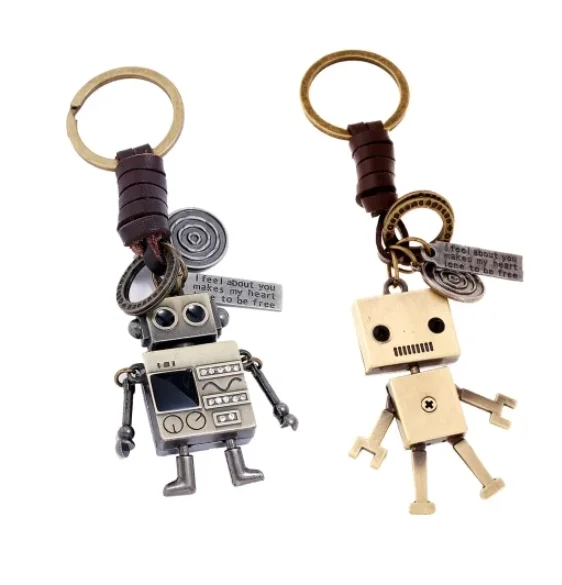 

Простой женский брелок для ключей, подвижный кожаный брелок для ключей с роботом, креативный бриллиантовый брелок для автомобиля, мотоцикла, подвеска