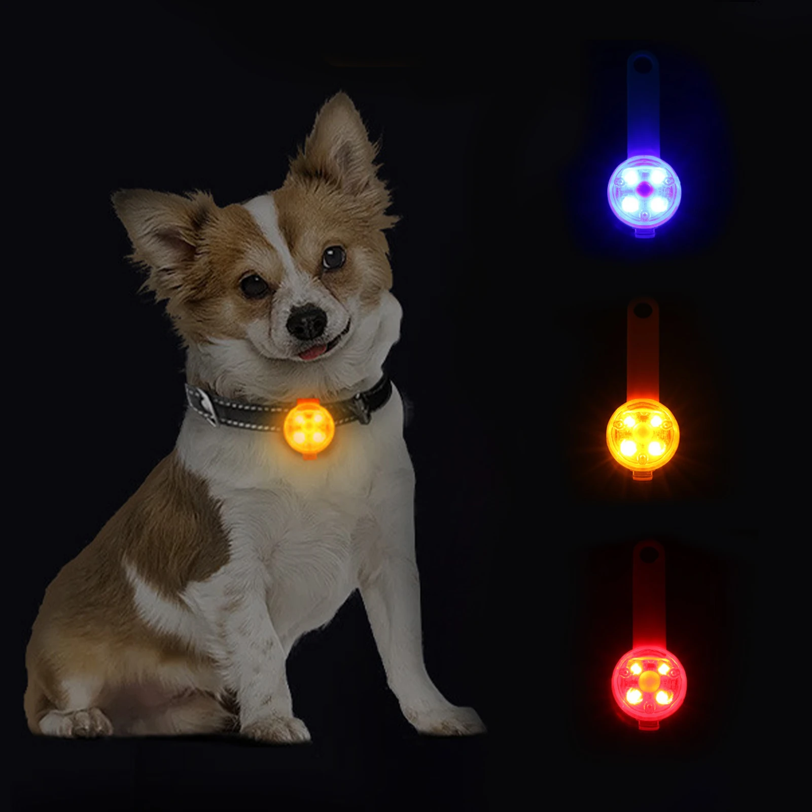 1PC Night Safety Dog Collar Pendant USB Charging LED Luminous Pendant Waterproof Silicone Dog Pendant Pet Accessories