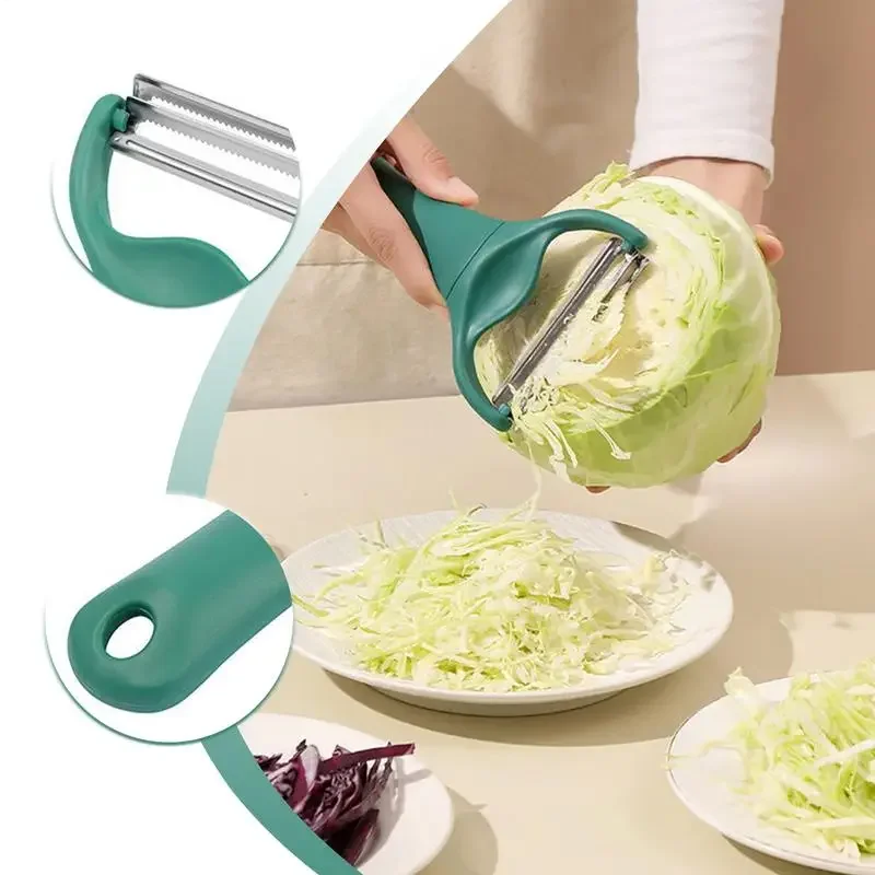 Cabbage Slicer Stainless Steel Cabbage Graters Vegetable Cutter Handheld Double-headed Potato Peeler Carrot Cucumber Shredder