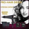 6000W Professional Hair Dryer Blowdryer for Salon High Speed Strong Wind 6 Gears Low Noise Lightweight Blower with 2 Nozzles 6