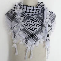 Shemagh Tactical Desert Scarf Shemagh Unisex Scarf Neck Headscarf Cotton Arabian Headscarf with Tassel Tactical Gear