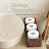 Woven Storage Box Desktop Miscellaneous Box Toilet Paper Box Storage Bathroom Organizer Bathroom Sink Storage Countertop Durable 1