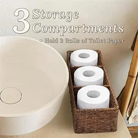 Woven Storage Box Desktop Miscellaneous Box Toilet Paper Box Storage Bathroom Organizer Bathroom Sink Storage Countertop Durable 1
