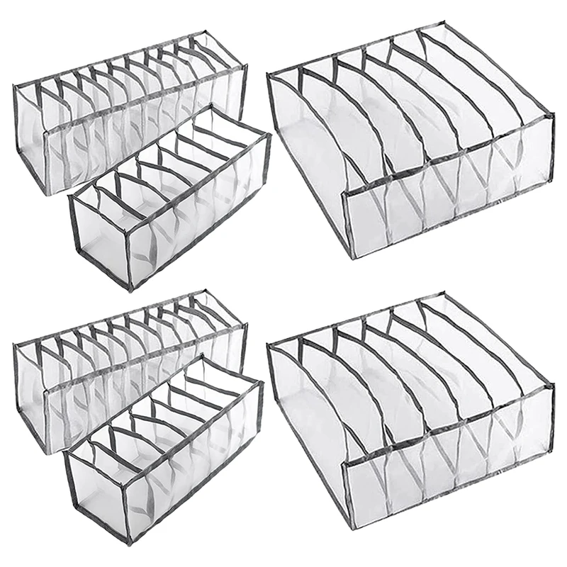 

6 шт. органайзер для ящиков, складные разделители для одежды в шкафу, коробка для хранения, подходит для бюстгальтеров, носков, трусиков
