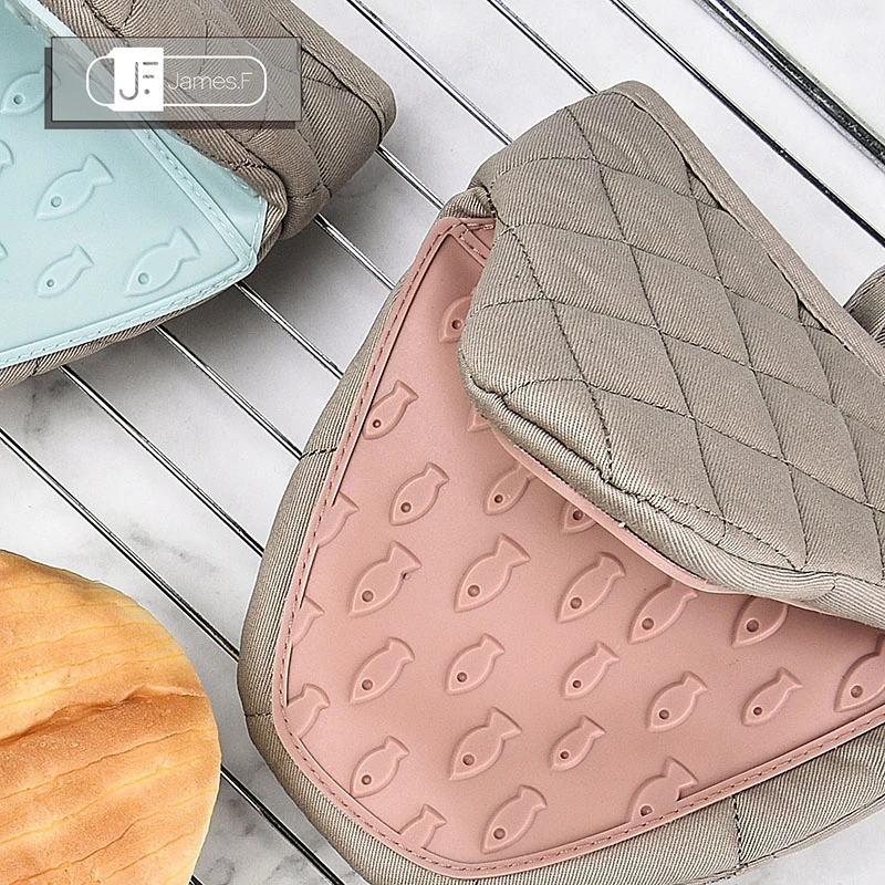 Silicone Cotton Oven Gloves insulation non slip thickening for kitchen cooking microwave oven silicone oven gloves