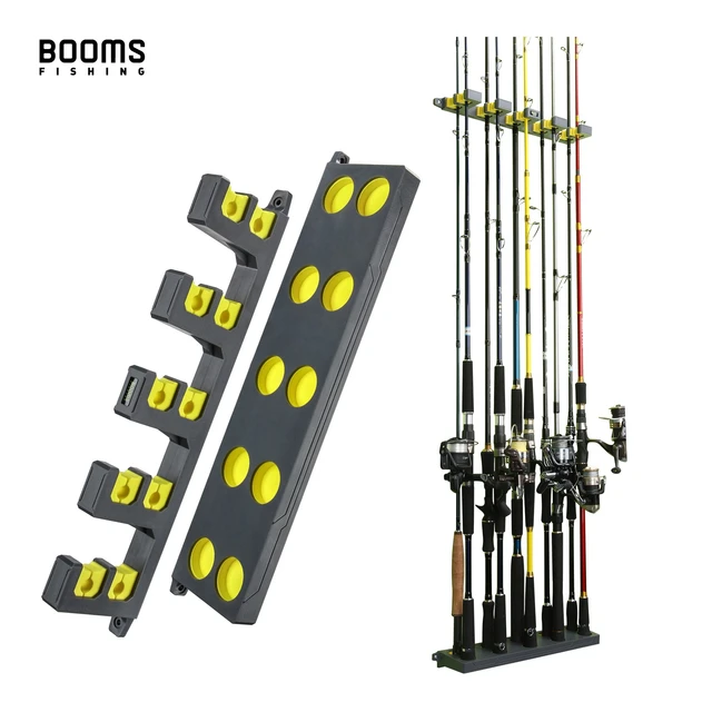 Booms Fishing WV4 Rod Holder Up to 10 Rods Vertical and Horizontal on Wall  Protect Storage