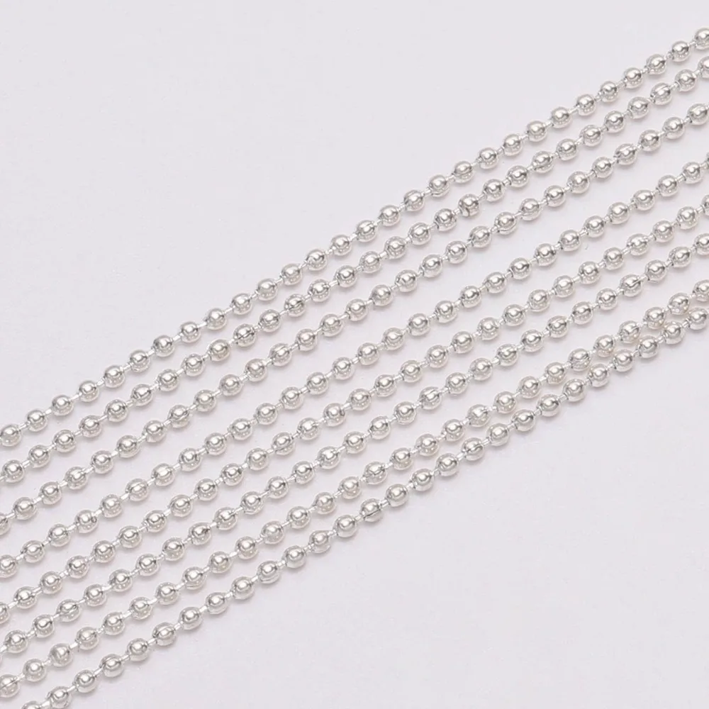 Metal Ball Bead Chains 5m/lot 1.2 1.5 2.0 mm For Jewelry Making Supplies DIY Accessories