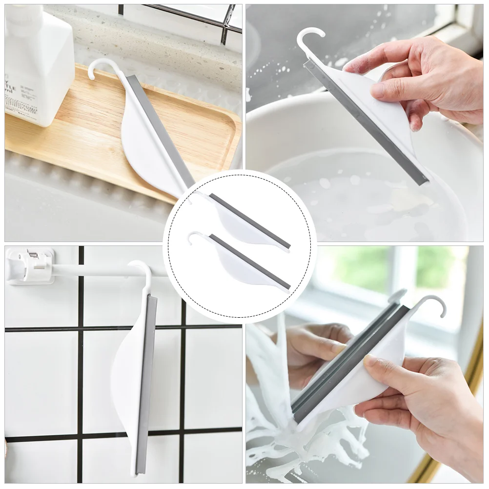 2 Pcs Wiper Bathroom Wiper Glass Squeegee Shower Door Cleaning Silica Gel Plastic Mirror Screen Tool 2