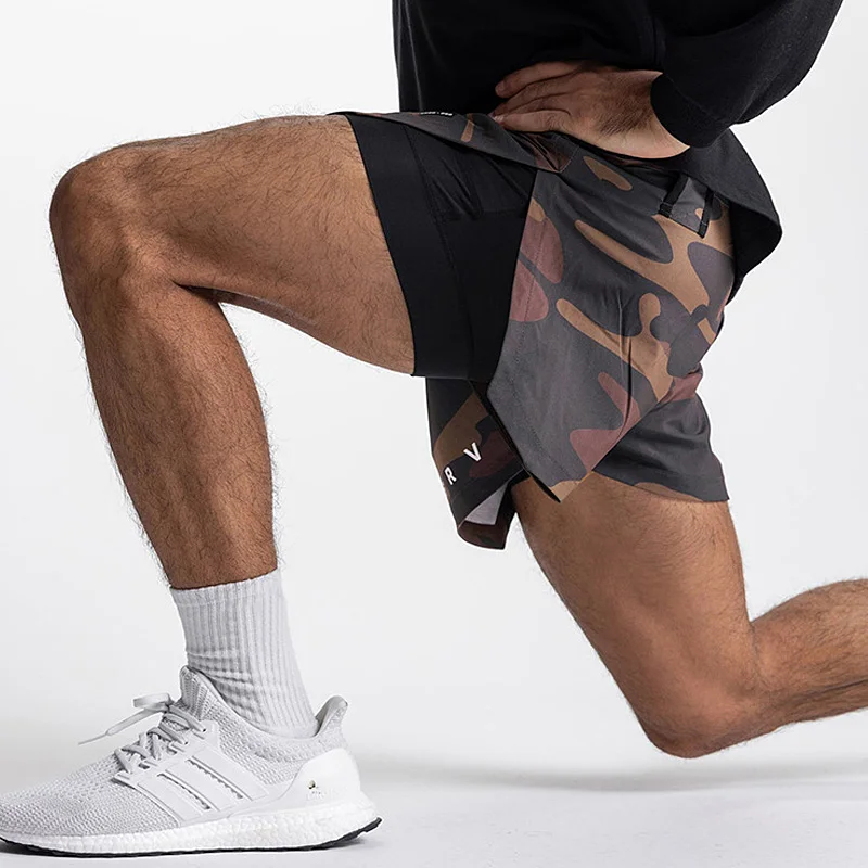 Gym Men's 2 In 1 Quick Drying Jogging Sportswear Beach Sport Shorts Man