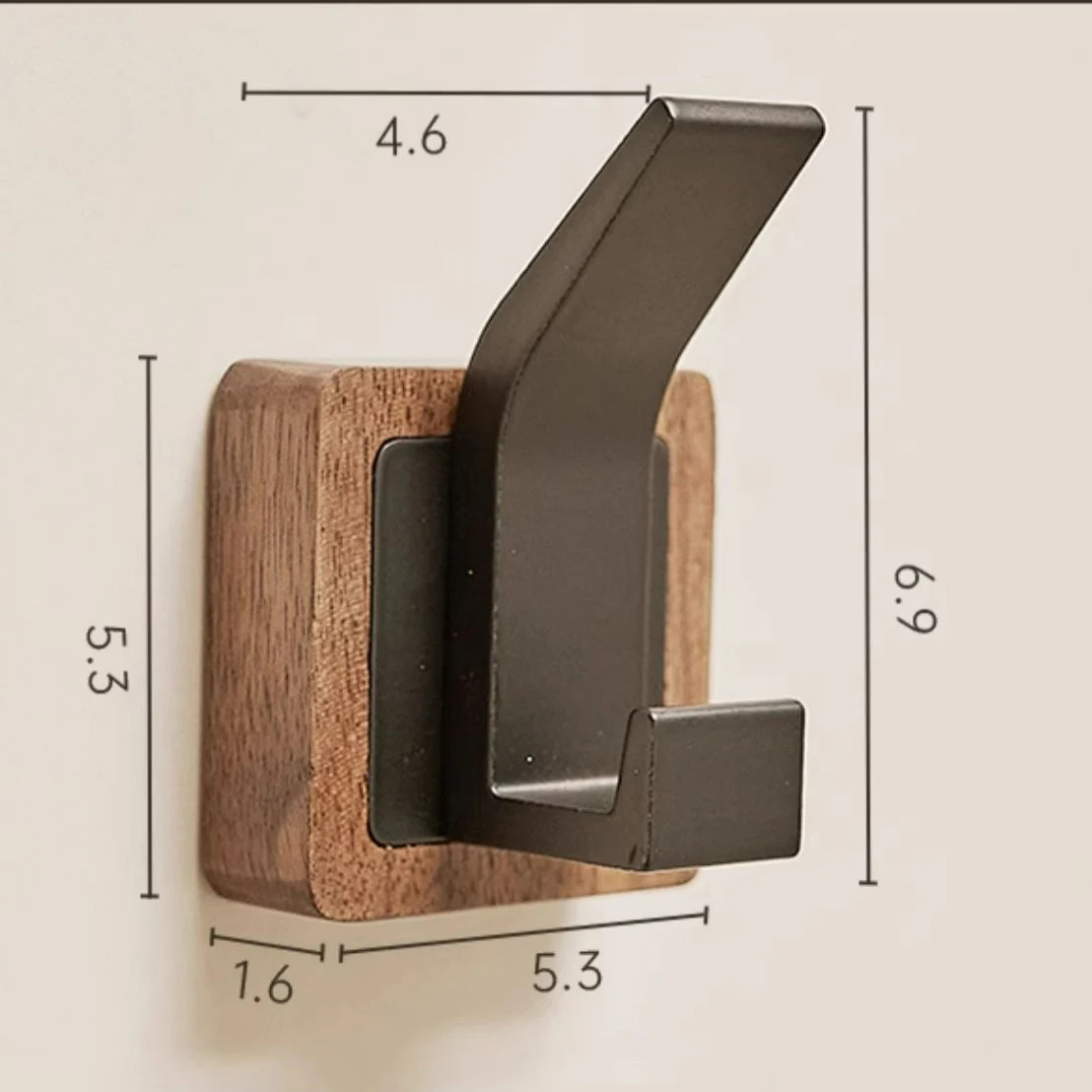 Walnut Coat Wall Hook Wall Hanging Coat Rack for Bedroom Hallway Wall Hooks Coat Clothes Holder Nail Free Adhesive Installed 5