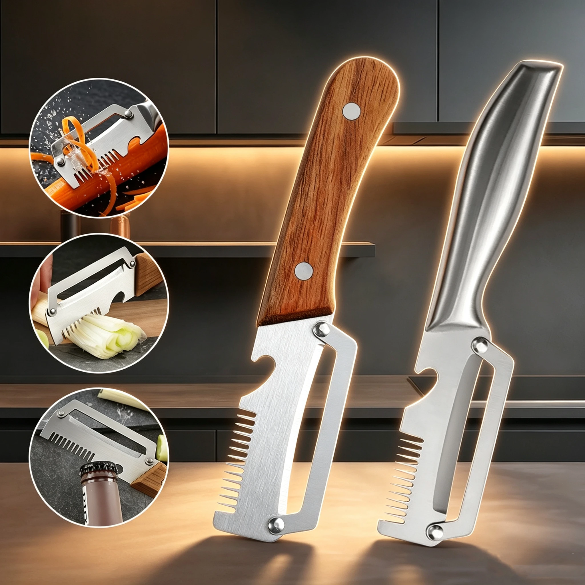 Multifunctional 3-in-1 Stainless Steel Peeler Vegetable & Fruit Slicer Shredder Versatile Kitchen Tool for Peeling Shredding