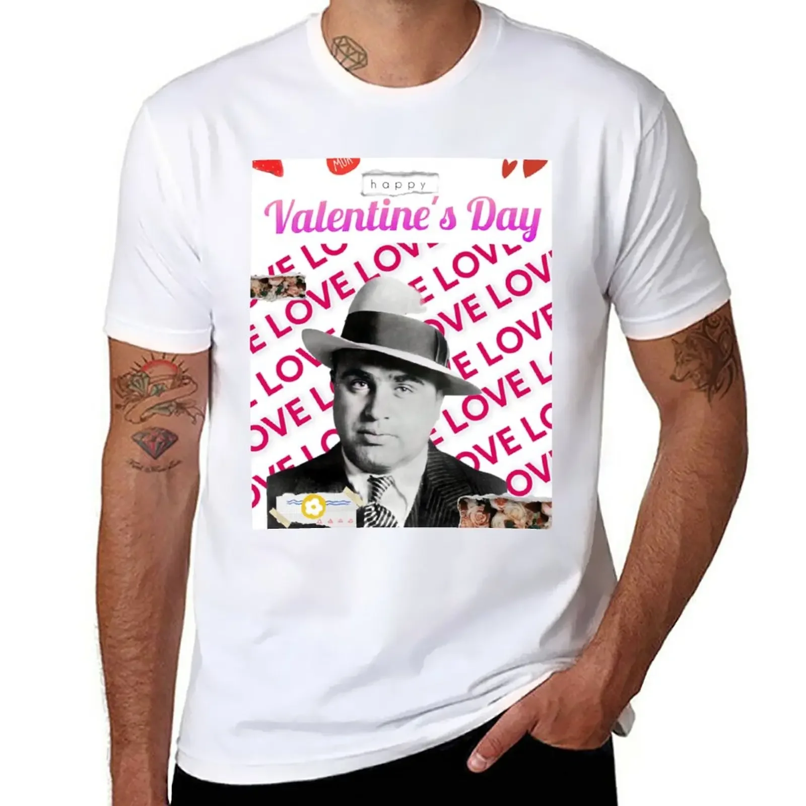 

Мужская футболка Capone с надписью «happy Valentine»