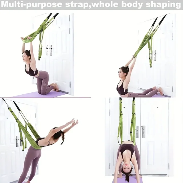 A Universal Yoga Stretching Strap with Door Anchor, Polyester Fitness Strap, Leg Stretch, Backbend Assisted Dance, Ballet 2
