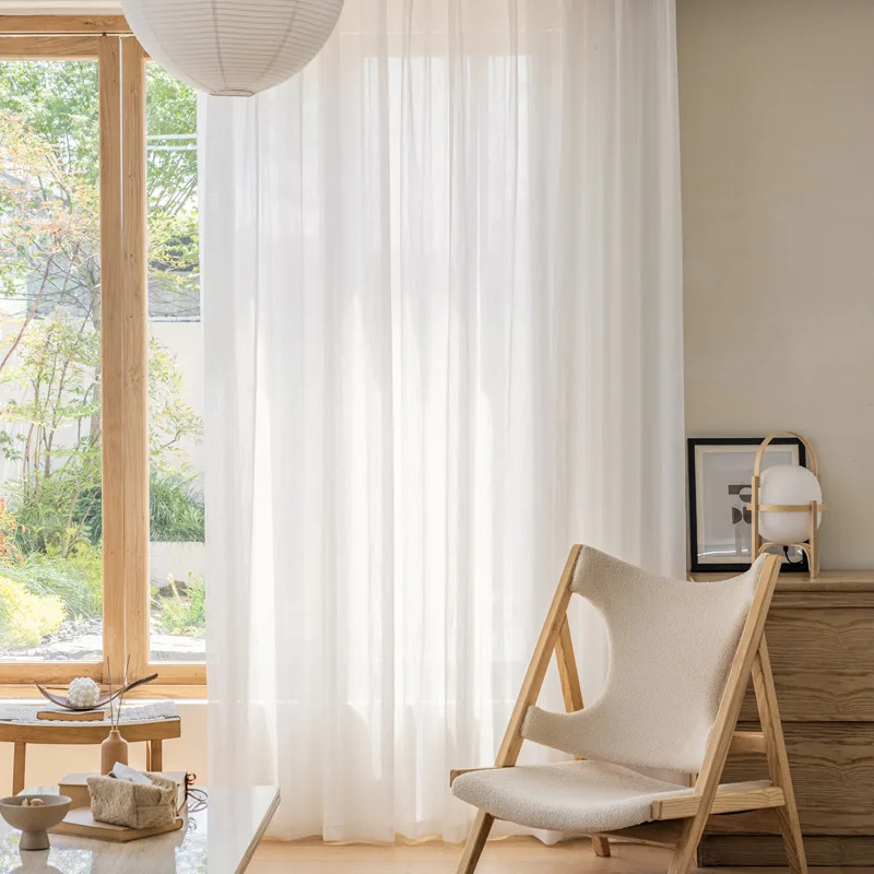 Custom Size Semi Solid White Striped Tulle Window Sheer Curtain Tulles for Living Room Bedroom Voile Kitchen Drape Blinds Drapes 4