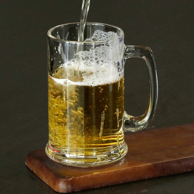 380ml Classic Transparent Thick Bottomed Beer Glass Party Bar Drinkware Heat Resistant Tea Cup Juice Milk Cups Cold Drink Mug