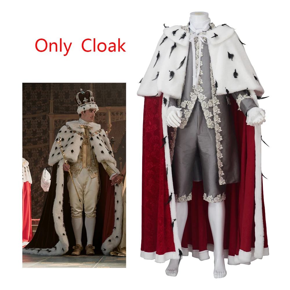 Queen Charlotte A Bridgerton Story Cosplay King George Costume Mantello Prince Cape Medievale Tudor King Mantello Uomo Halloween