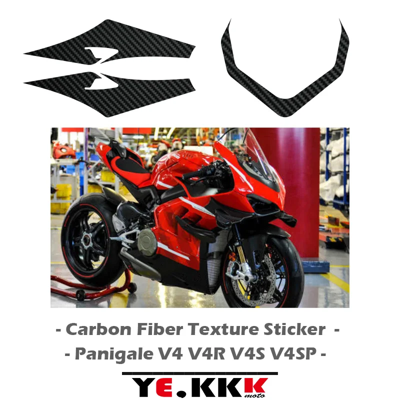 For Ducati Panigale V4 V4S V4R V4SP New Carbon Fiber Textured Fairing Sticker Decal Head Shell High-quality