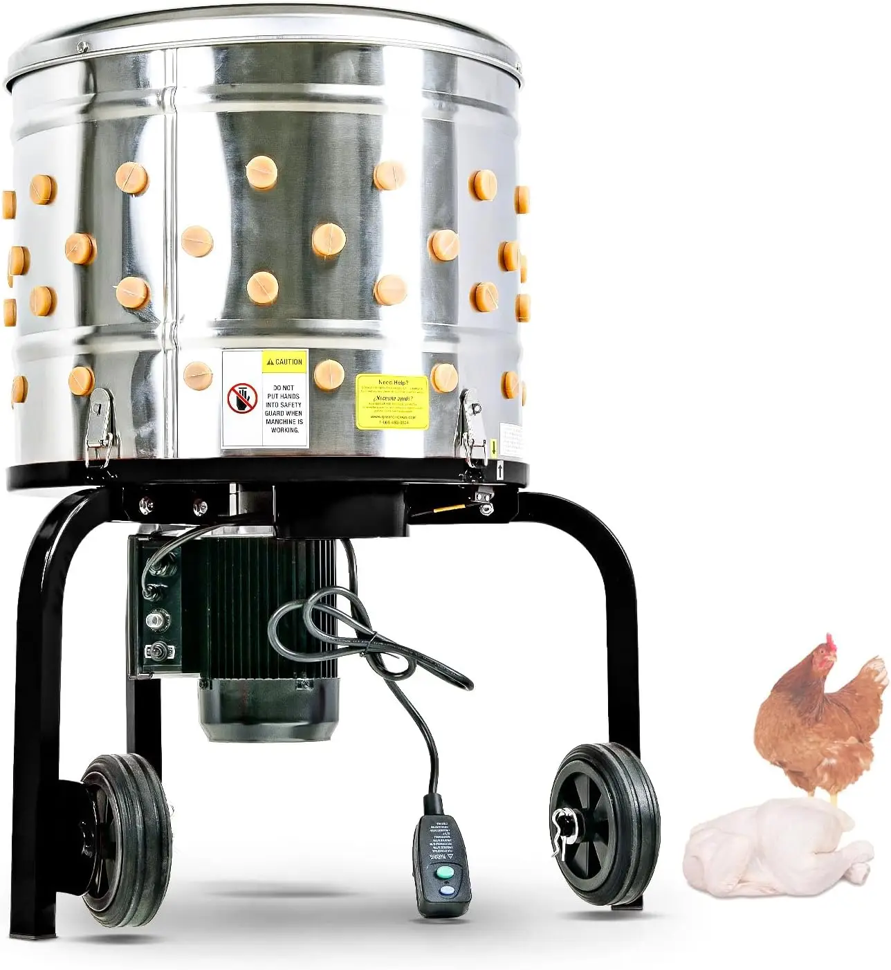 

Фотоаппарат 1HP 120VAC-нержавеющая сталь, для домашней птицы, 92 мягких пальца, барабан 20 дюймов, безопасный GFCI, США