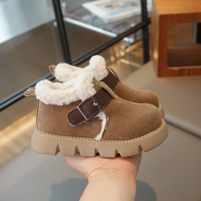 2025 Children Casual Cotton Short Boots for Girls Boys Winter New Fashion Korean Style Soft Bottom Anti-slippery Versatile Shoes