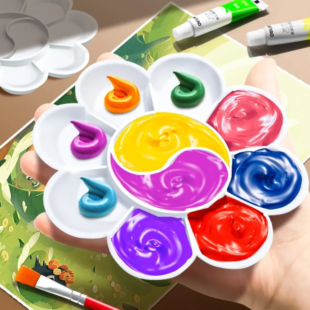 

White Oil Watercolor Palette Pigment Box Crafts DIY Art Pigment Tray Plastic Painting Palettes Student