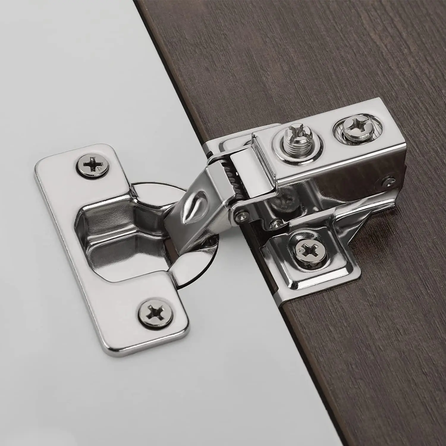 

6 Pack Soft Close Cabinet Hinges Short Arm 1/2 Inch Overlay Hinges for Kitchen Cabinets Brushed Nickel 105 Degree