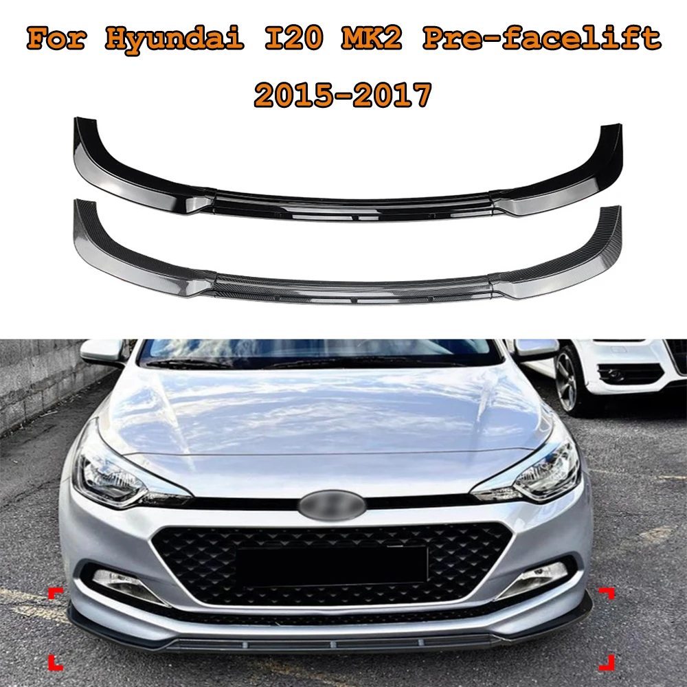 

Сплиттер для переднего бампера автомобиля, комплект для губ, спойлер, глянцевая утка для Hyundai I20 MK2 Pre-facelift 2015-2017, автомобильные аксессуары