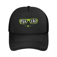 Feid Merch Logo Animated Ferxxo Trucker Hat Men Women Retro Dad Hat Worker Cap Fishing Hat Adjustable Mesh Baseball Cap Washable 1