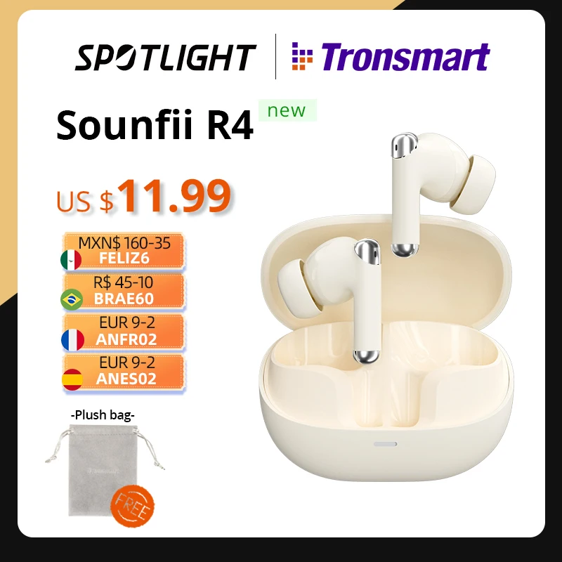 Słuchawki bezprzewodowe Tronsmart Sounfii R4 za $10.94 / ~44zł